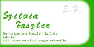 szilvia haszler business card